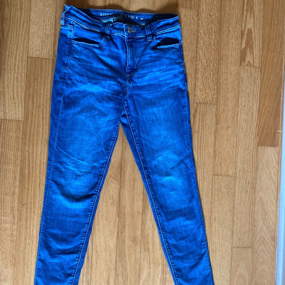 These are womens next level stretch blue jeans